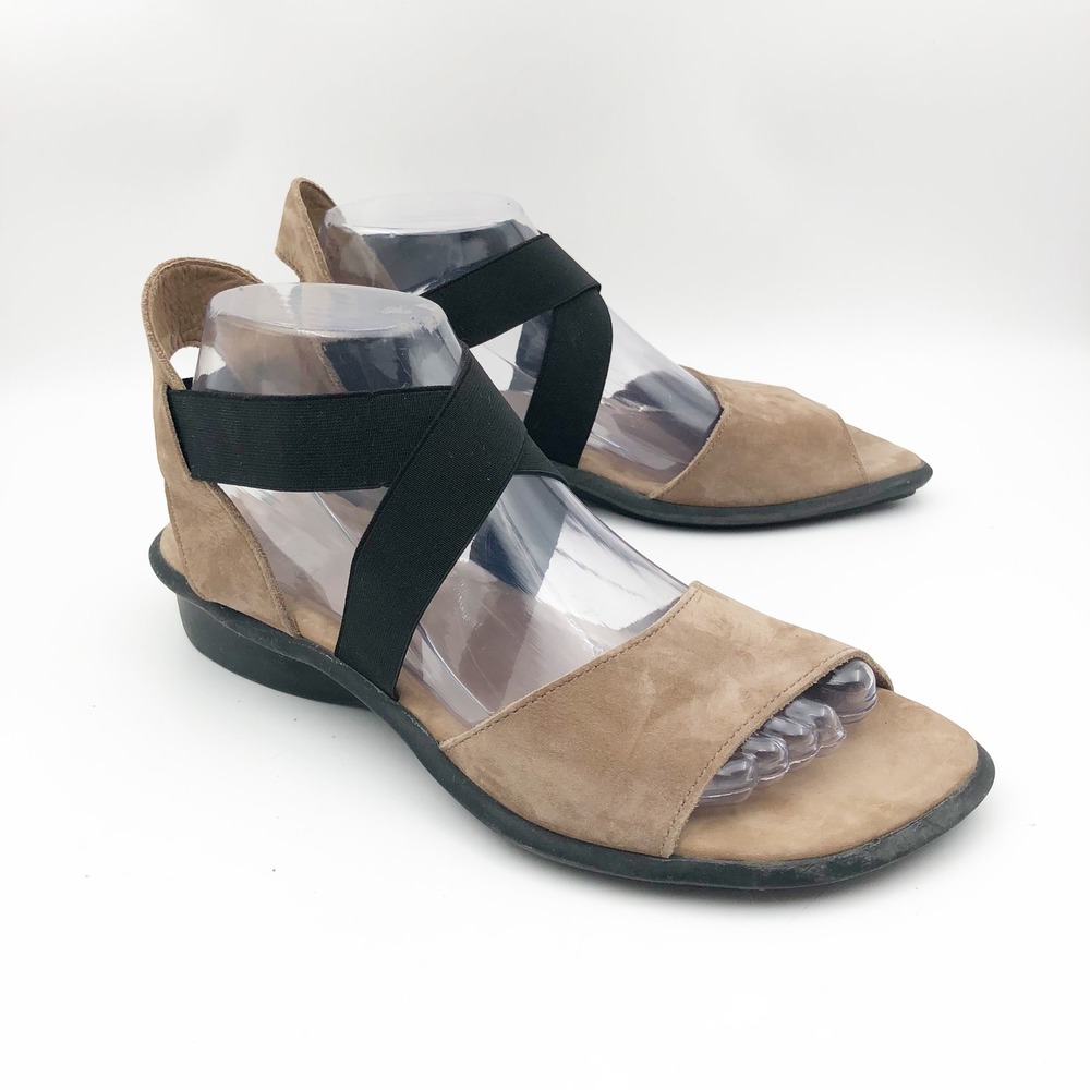 Arche Sandals Womens 8.5 Satia Tan Nubuck Leather Elastic Slingback France